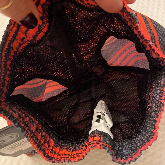 NEW! UNDER ARMOUR Youth Board Shorts Swim Trunks Orange Spark Gray Stripe 2T - Picture 6 of 10